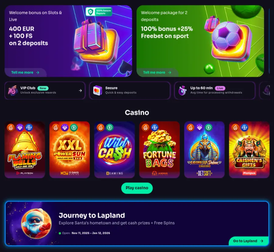 Screenshot der Winspirit App Oberfläche